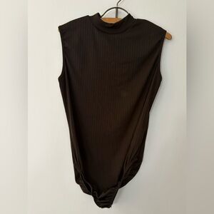 NWT Rebdolls Woman’s 1X sleeveless mock turtleneck black bodysuit